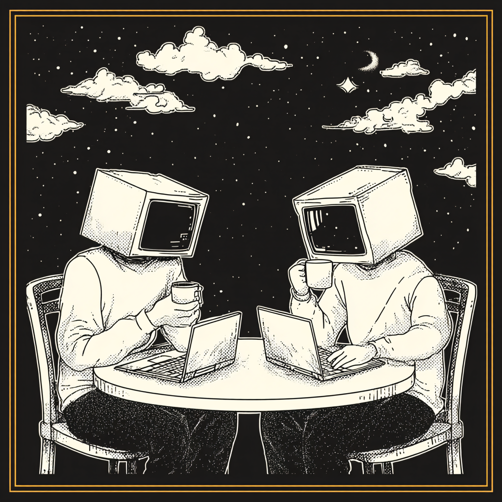 Минималистичная рисованная иллюстрация в стиле...